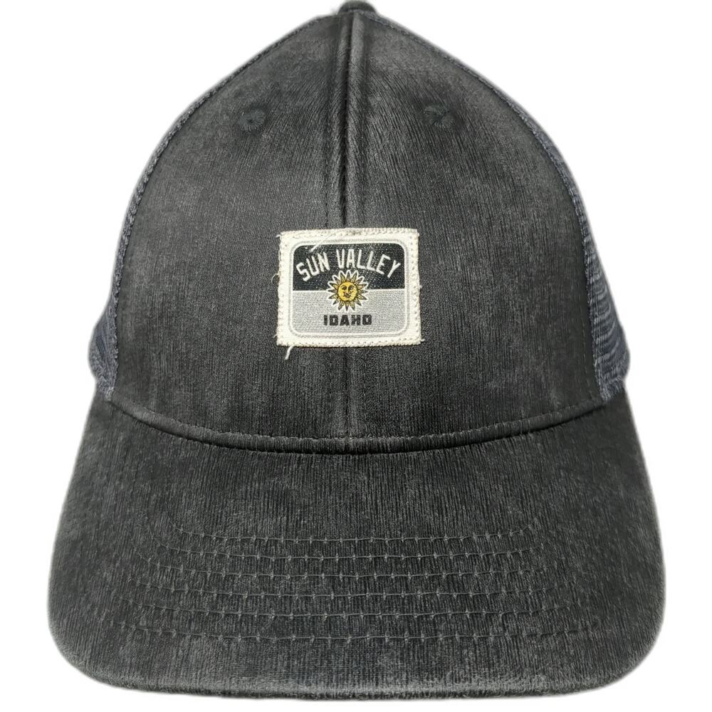 Ahead Baseball Cap Gray One Size Sun Valley Idaho Corduroy Mesh Slideback Hat